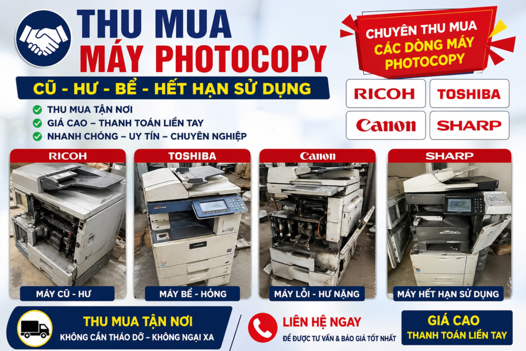 Thu mua máy photocopy cũ tận nơi Trảng bàng