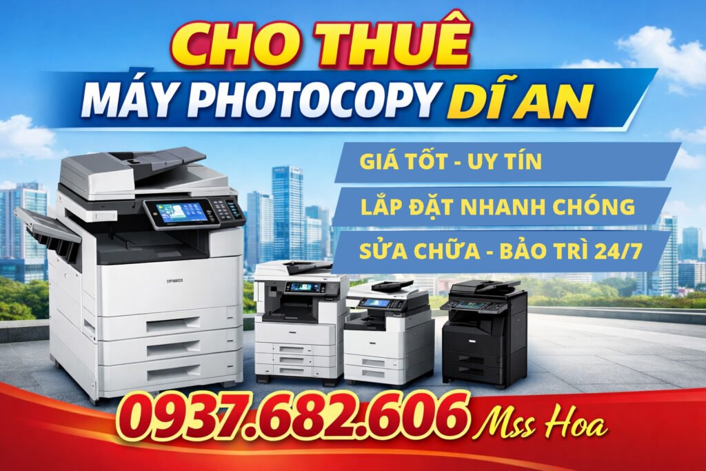 thuê máy photo dĩ an giá 800k
