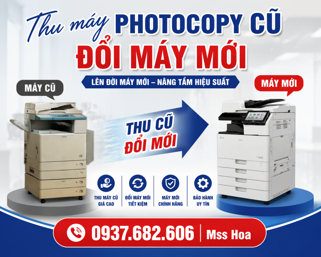 Thu mua máy photocopy cũ tận nơi Trảng bàng