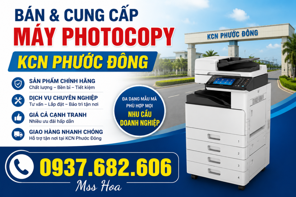 Đại lí máy photocopy KCN phước đông Tây Ninh