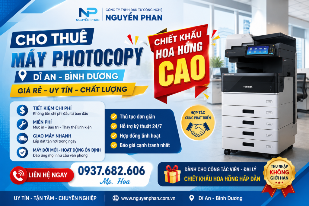 Địa điểm cho thuê máy photocopy bình chánh