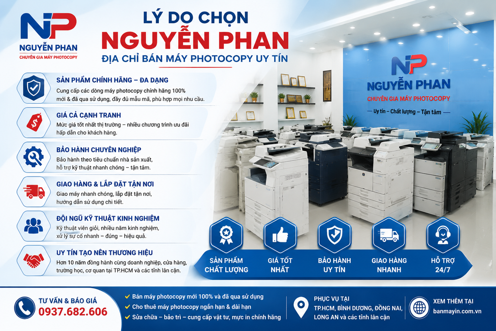 Địa điểm bán máy photocopy Bến cát