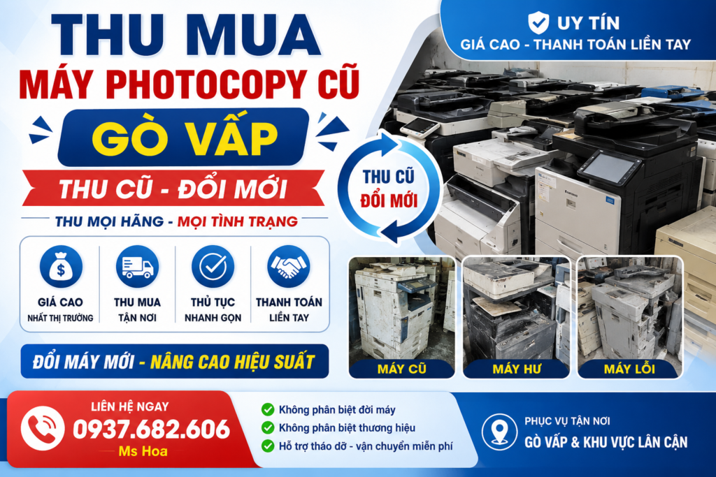 Chuyên thu mua máy photocopy cũ Dĩ an